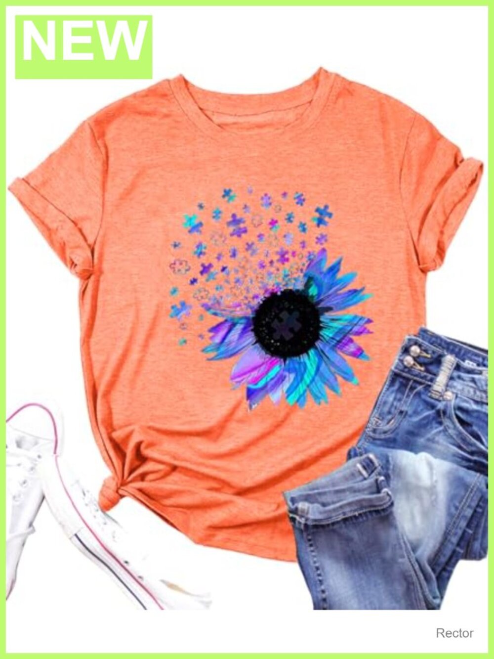 Women's Sunflower Graphic T-Shirt Crew Neck Short Sleeve Summer Casual Top